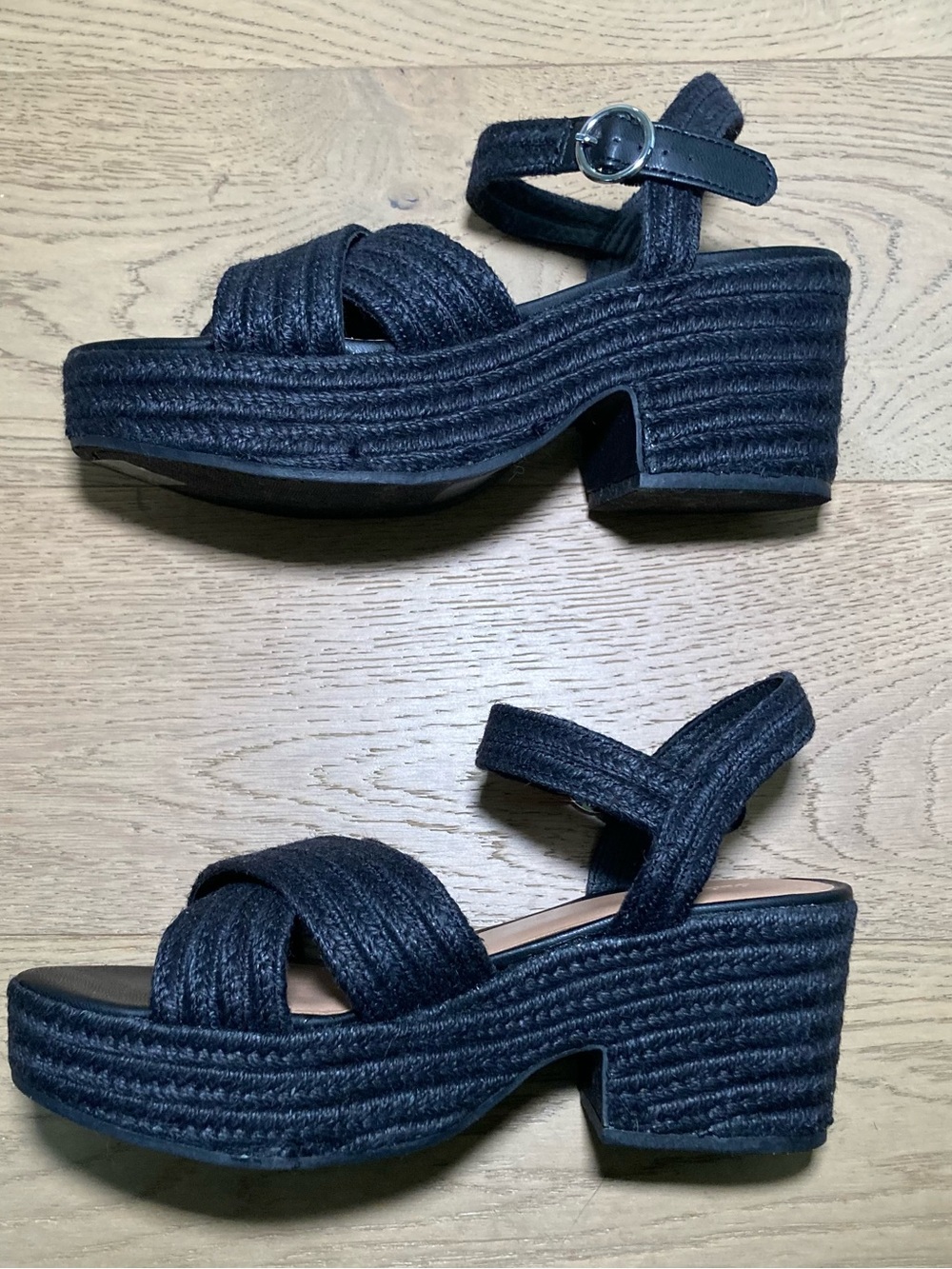 Old Navy 🟣 Size 9 Espadrille Cross-Strap Platform Sandals - New Without Box - Picture 5 of 10